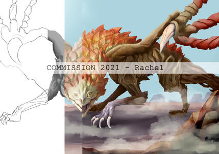 monster art for commission process